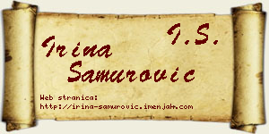 Irina Samurović vizit kartica